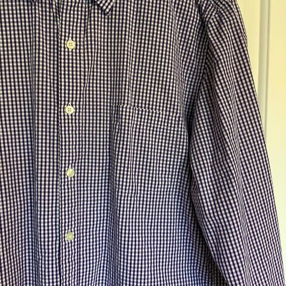 J.Crew Tailored Fit Men's Gingham Shirt - Purple - Size L - Picture 2 of 5